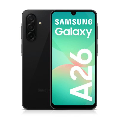 Teléfono Samsung A26, vista frontal